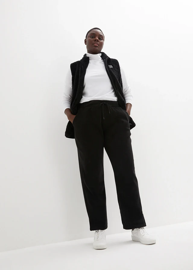 Slip-on broek met confortabele band, Kleur: zwart