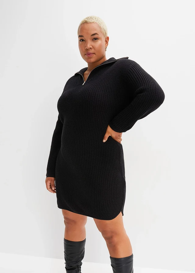Robe en maille, Couleur: noir
