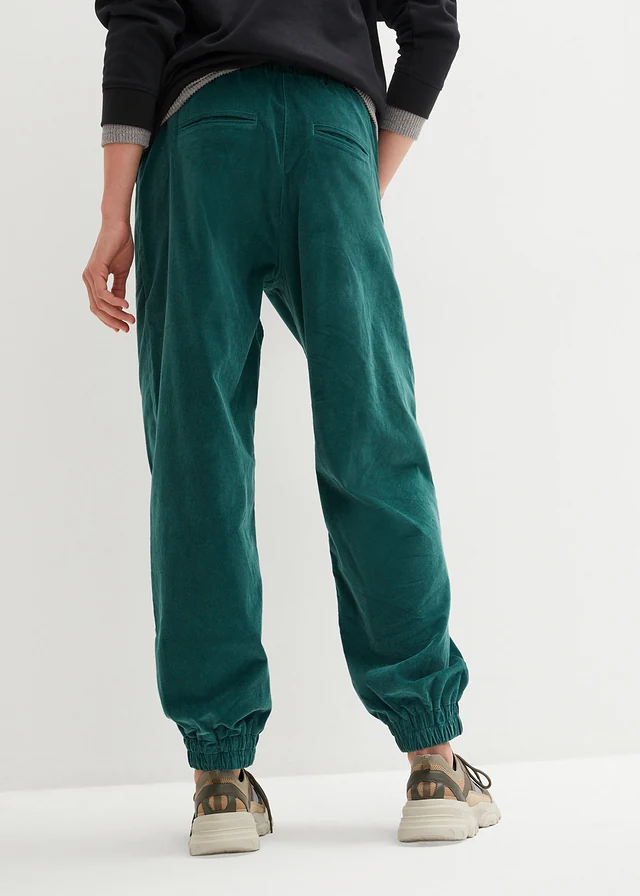 Comfortabele corduroy broek van katoenmix • mat groen • product-page.page-title-suffix