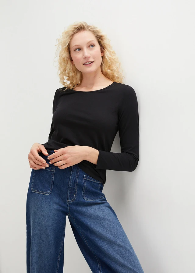 Longsleeve (set van 2), Kleur: zwart+zwart
