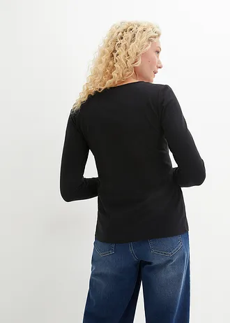 Longsleeve (set van 2), Kleur: zwart