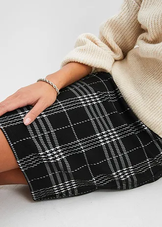 Mini-jupe en tartan • noir carreaux • Boutique bonprix