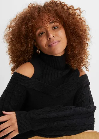 Svetr s odhalenými rameny • černá • bonprix obchod