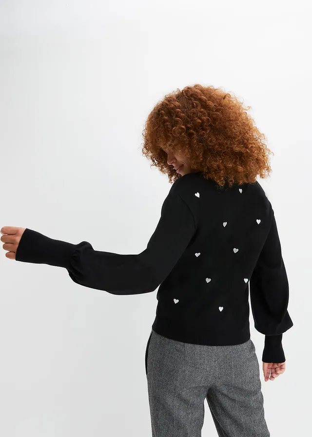 Pull en fine maille • noir imprimé • product-page.page-title-suffix