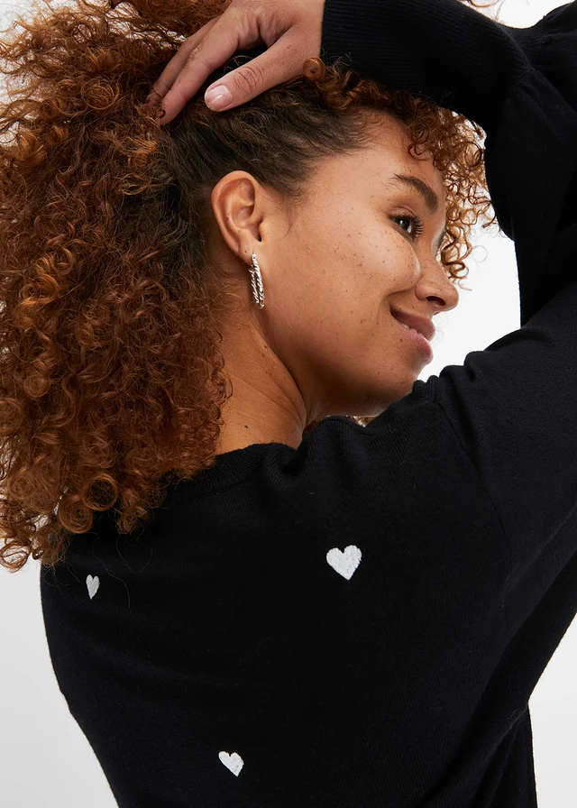 Pull en fine maille • noir imprimé • product-page.page-title-suffix