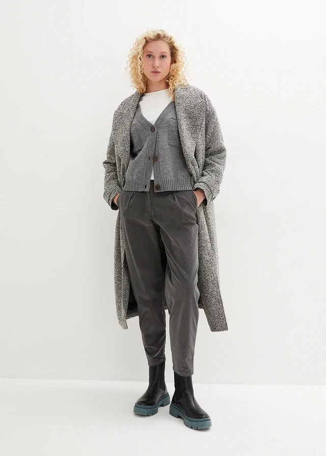Corduroy broek met biologisch katoen, balloon fit • donkergrijs • product-page.page-title-suffix