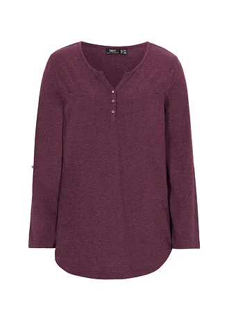 Katoenen Henley shirt met knoopsluiting