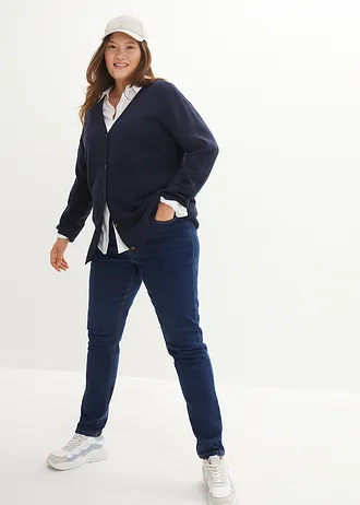 Kabátek z jemného úpletu, barva: tmavě modrá