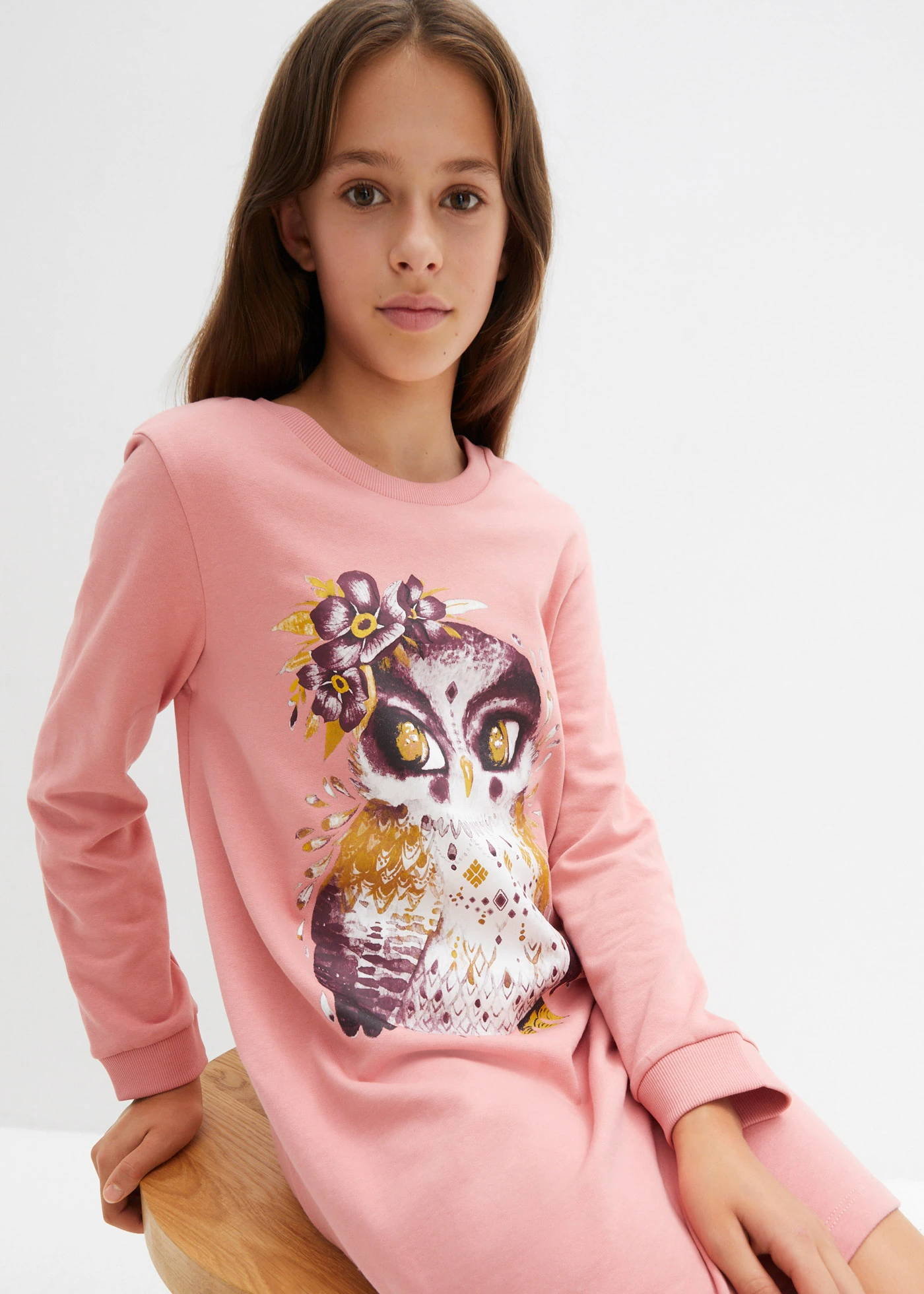 Robe sweat 100% coton • rose fumé • Boutique bonprix