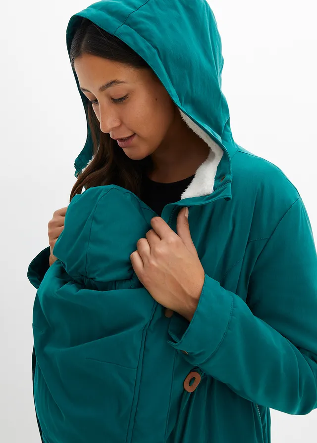 Veste de grossesse et de portage 3en1 avec doublure peluche • vert brillant • product-page.page-title-suffix