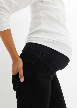 Termo těhotenské džíny jeggings • černý denim • bonprix obchod