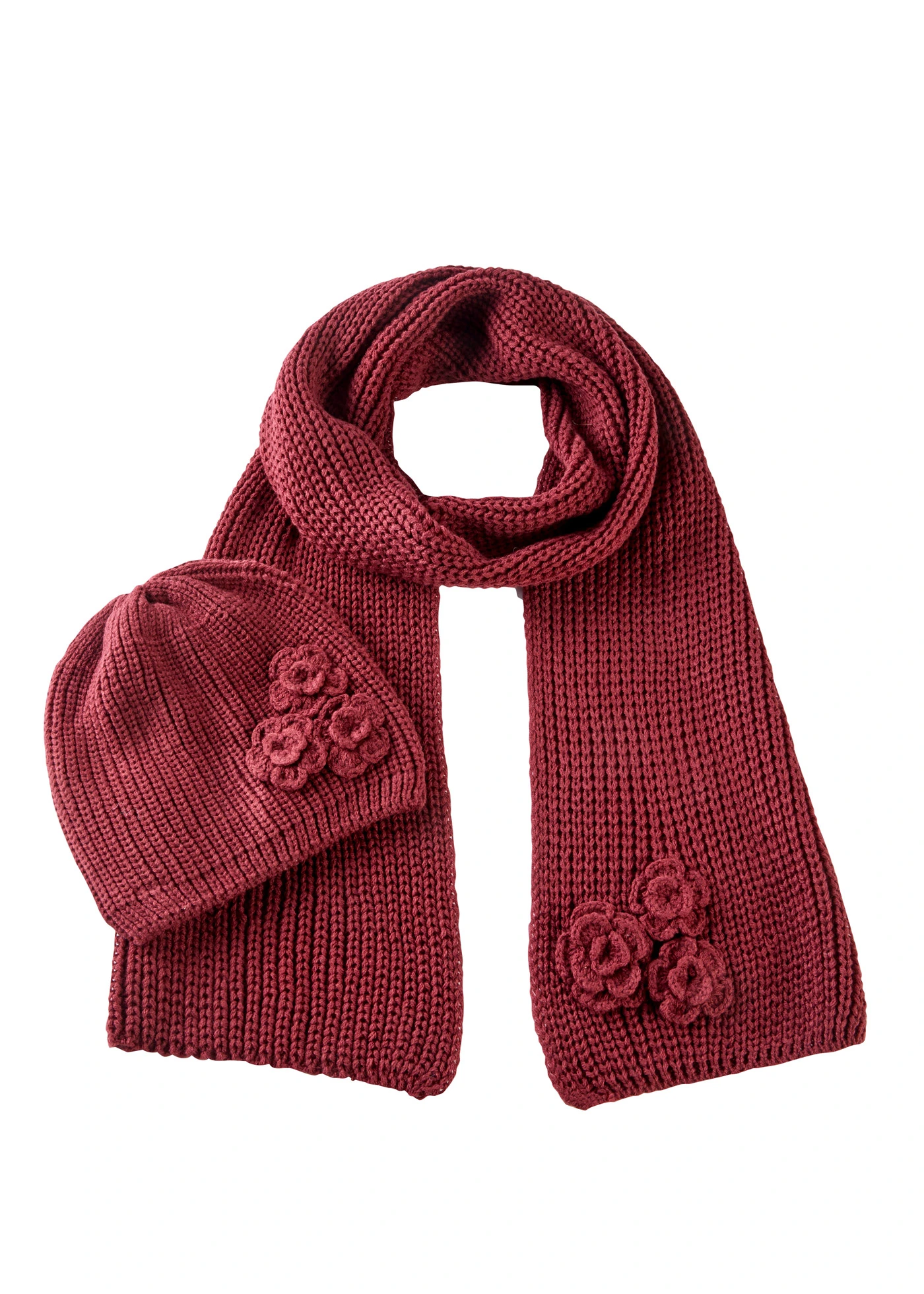 Szal + czapka (2 części) • czerwony klonowy • sklep bonprix