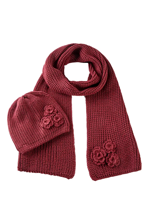 Şal şi căciulă (set/2piese) • roșu arțar • magazin bonprix