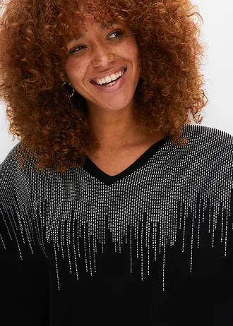 Trui met strass • zwart • bonprix online shop