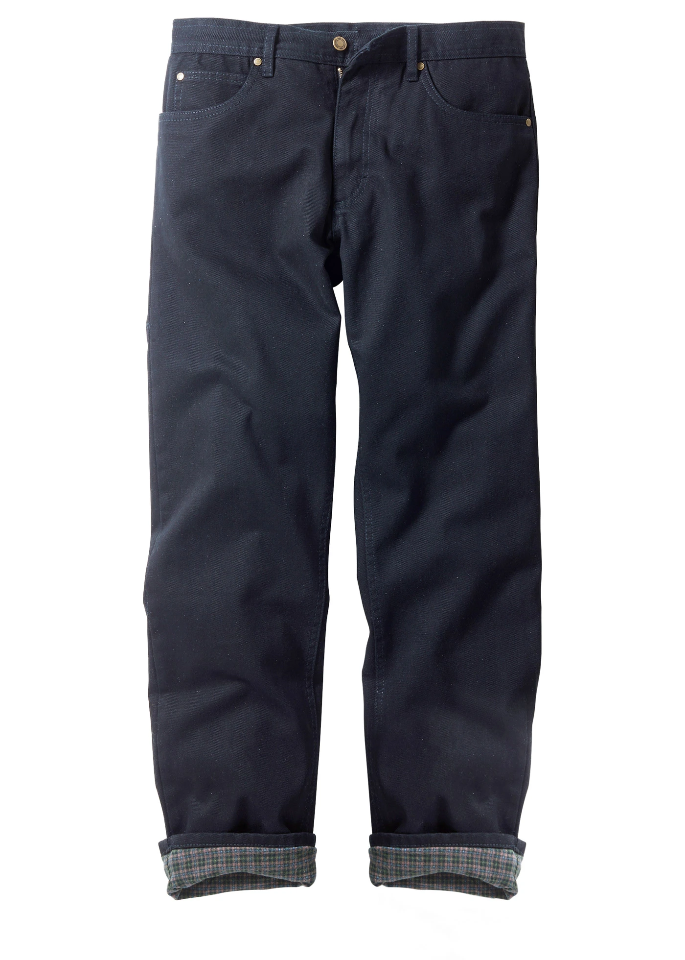 Jean droit, coupe classique, doublure chaude en flanelle • noir denim • Boutique bonprix