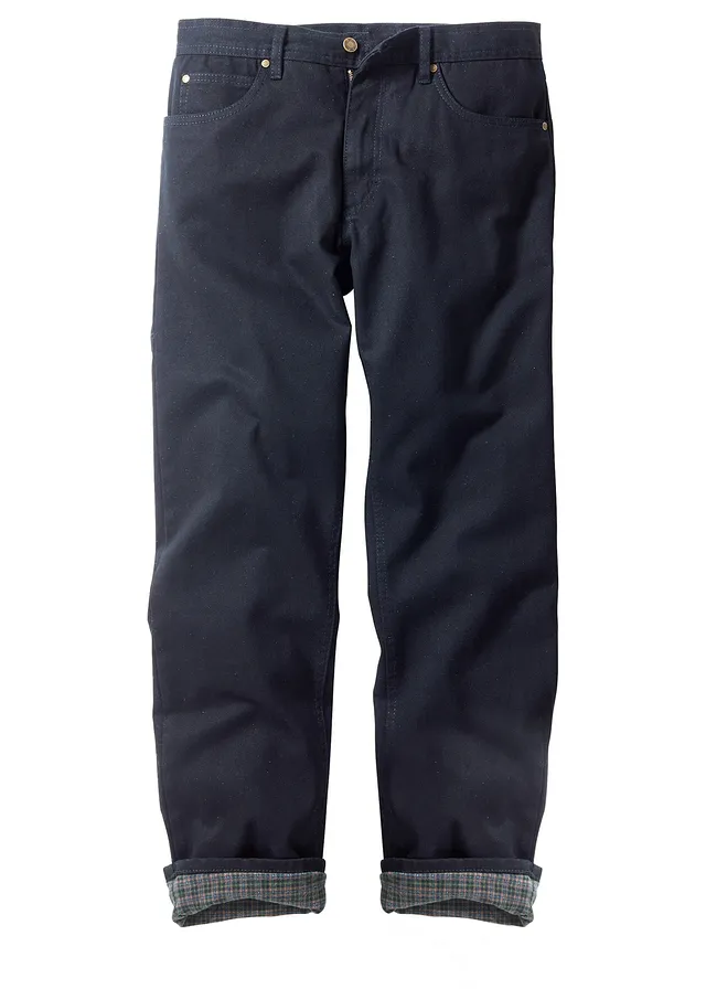 Termo džíny Classic Fit, Straight, s hebkou flanelovou podšívkou • černý denim • bonprix obchod