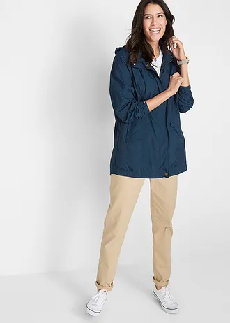 Lichte tussenjas met capuchon, Kleur: donkerblauw