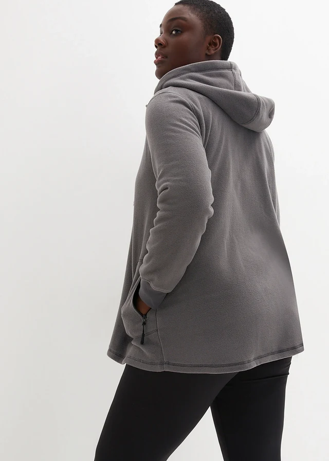 Veste polaire avec poches zippées, Couleur: gris ardoise