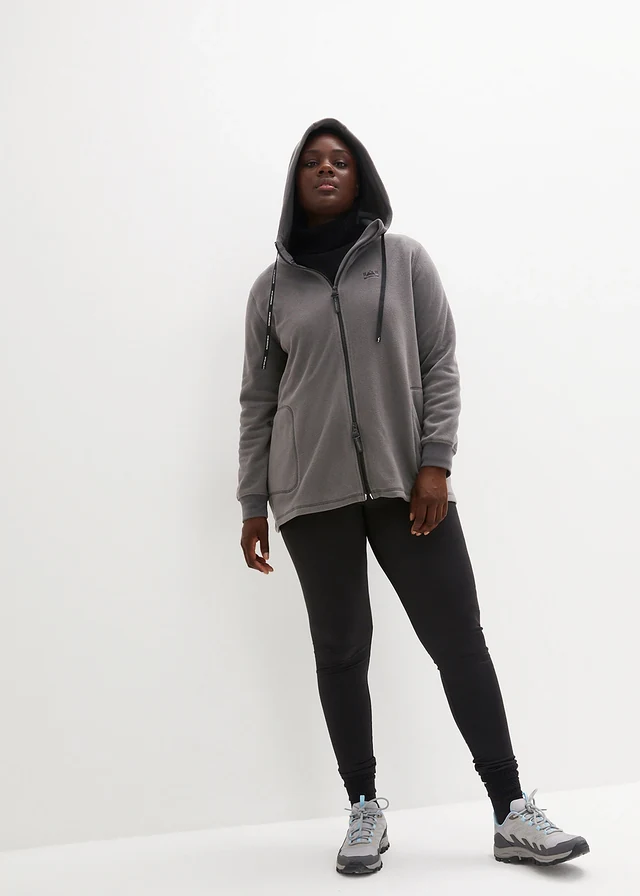 Veste polaire avec poches zippées, Couleur: gris ardoise