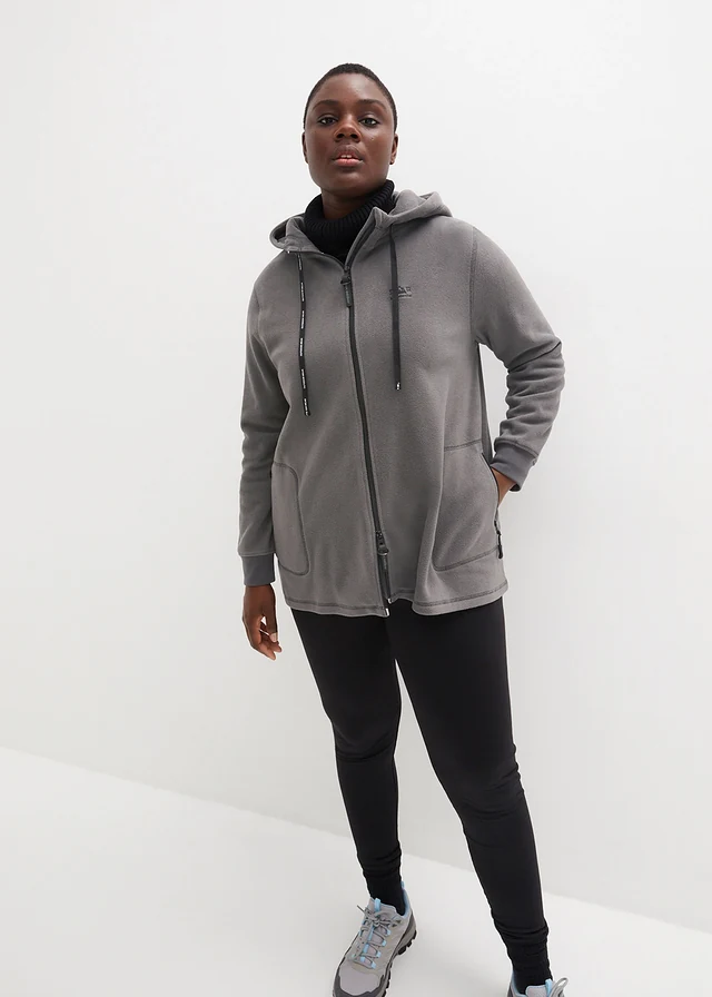 Veste polaire avec poches zippées, Couleur: gris ardoise