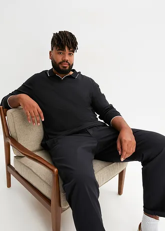 Triko polo z čisté organické bavlny, recyklovatelné, barva: černá