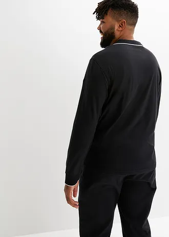 Triko polo z čisté organické bavlny, recyklovatelné, barva: černá