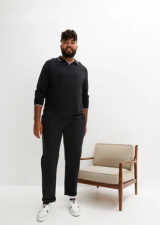 Triko polo z čisté organické bavlny, recyklovatelné, barva: černá