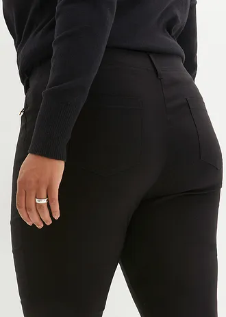 Stretch instapbroek met sierknopen • zwart plus size • bonprix online shop