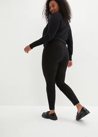 Stretch instapbroek met sierknopen • zwart plus size • bonprix online shop