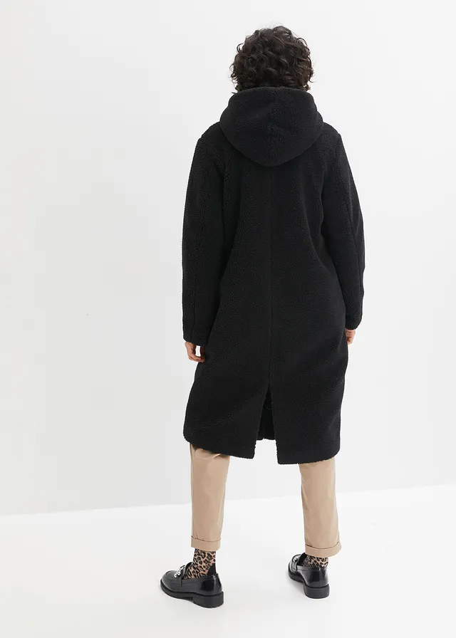 Manteau en sherpa avec capuche et poches • noir • product-page.page-title-suffix