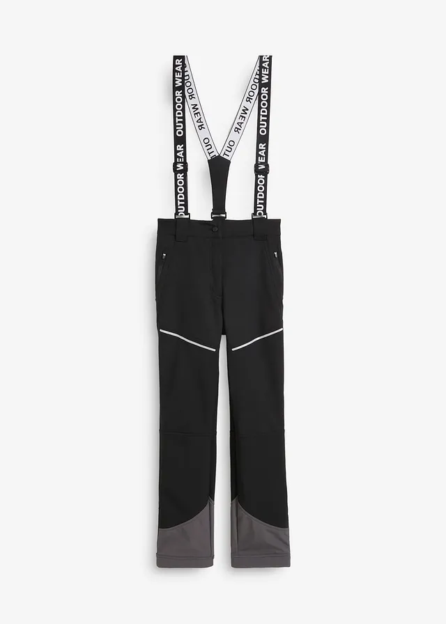 Pantalon technique en softshell extensible et déperlant, Couleur: noir