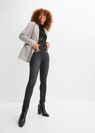 Aansluitend longsleeve met kant • zwart • bonprix online shop