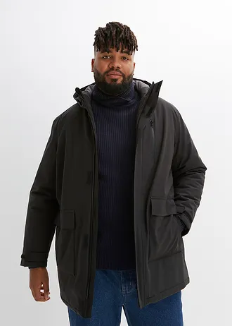 Nepromokavá funkční parka s prošívanou podšívkou, barva: černá