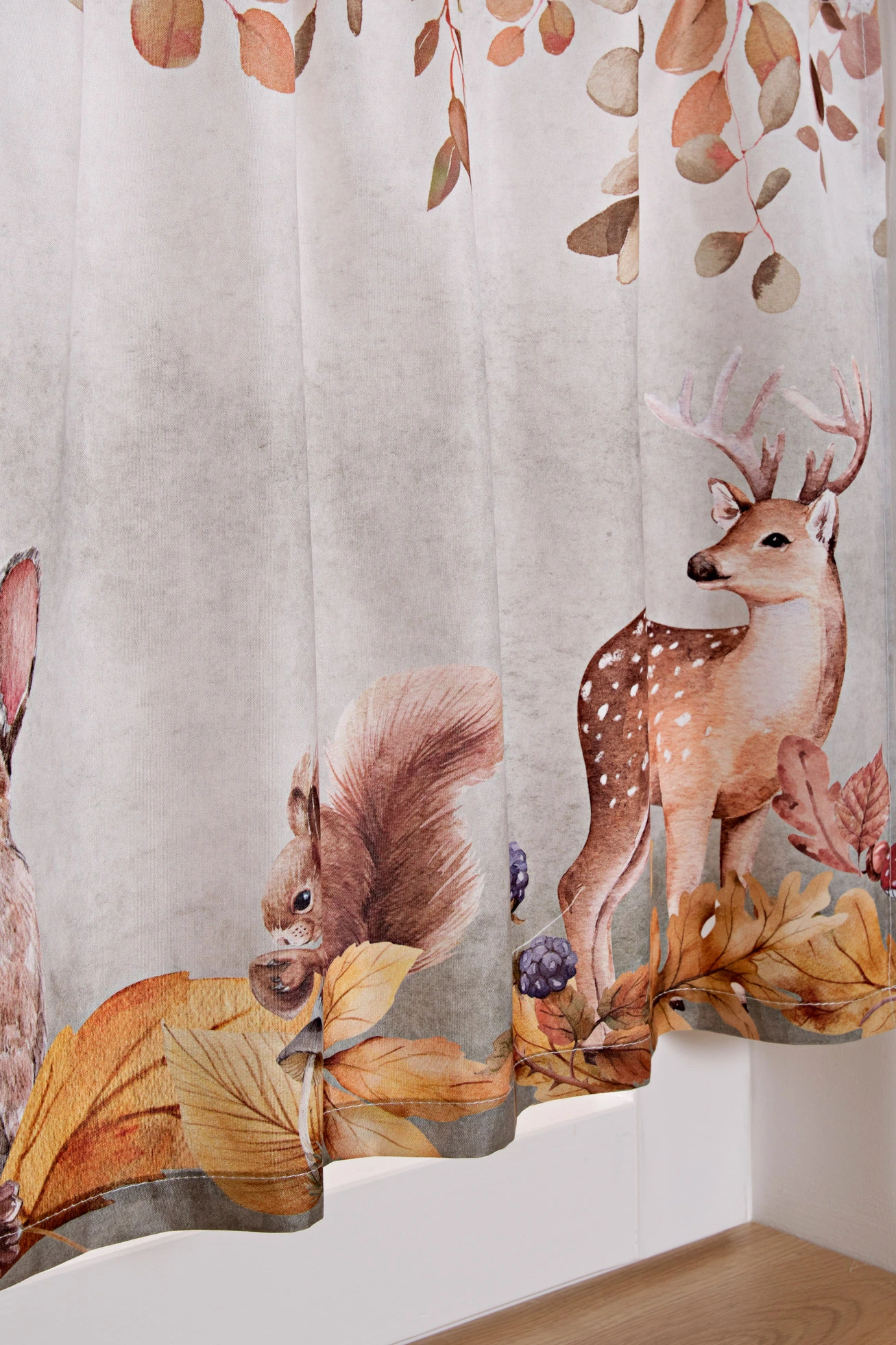 Brise-bise avec animaux imprimés • gris-marron-jaune foncé • Boutique bonprix