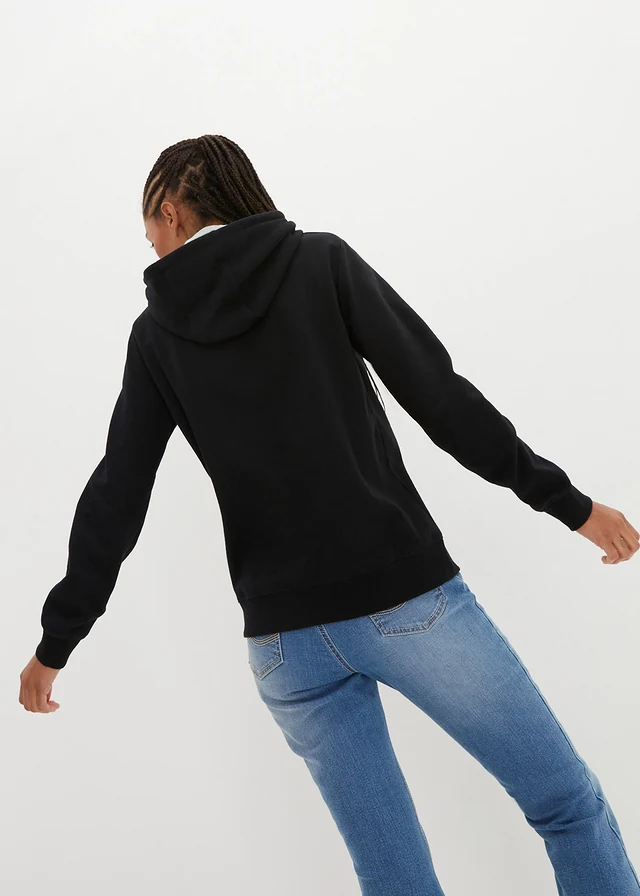Sweat-shirt à capuche avec détails contrastants • noir/vert sauge • product-page.page-title-suffix