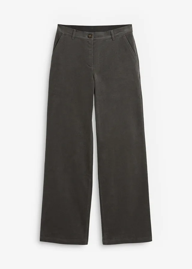 Pantaloni reiați marlene, din bumbac organic cu stretch