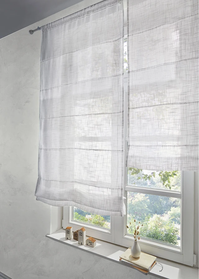 Store bateau texturé, Couleur: blanc