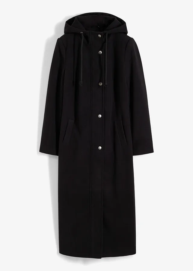 Palton lung, aspect de lână