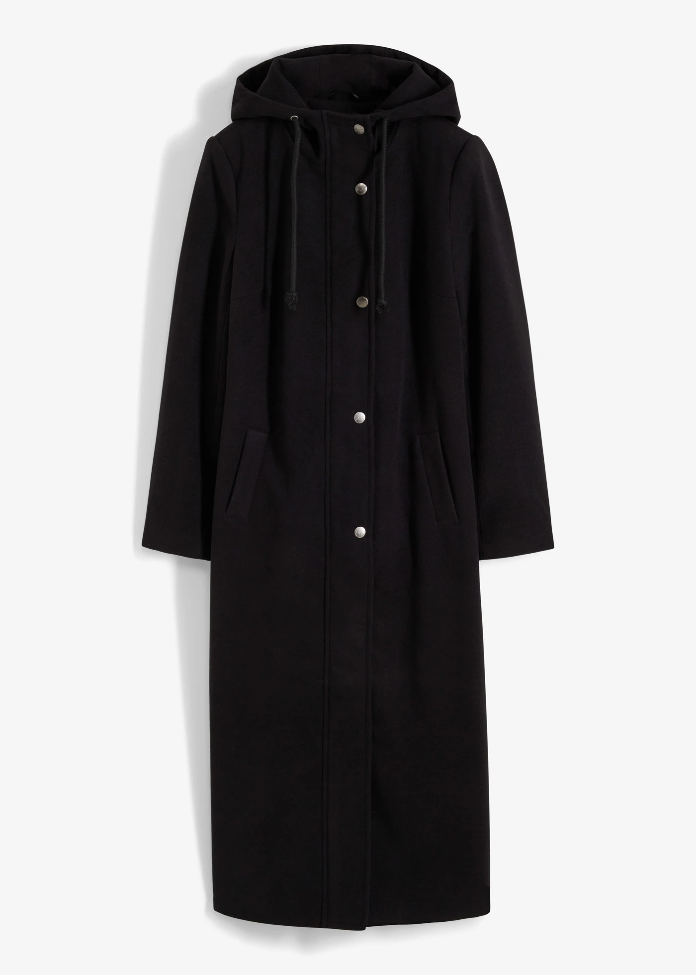 Kabát z umělé vlny, maxi délka • černá • bonprix obchod