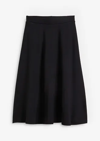 Jupe midi en Punto di Roma • noir • Boutique bonprix