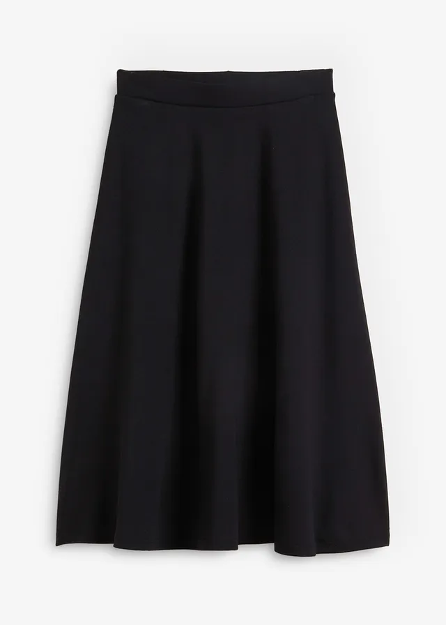 Jupe midi en Punto di Roma • noir • Boutique bonprix