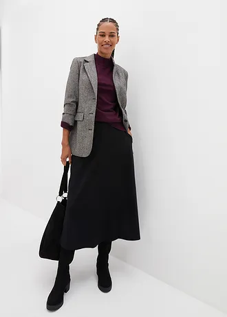 Jupe midi en Punto di Roma • noir • Boutique bonprix