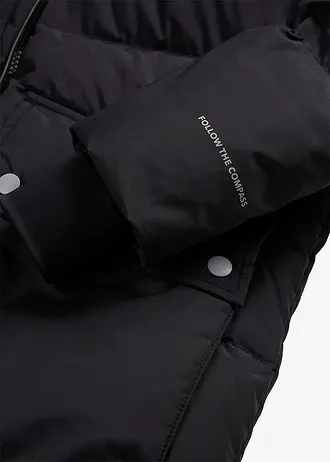 Lange waterafstotende donsjas met reflecterende details • zwart • bonprix online shop