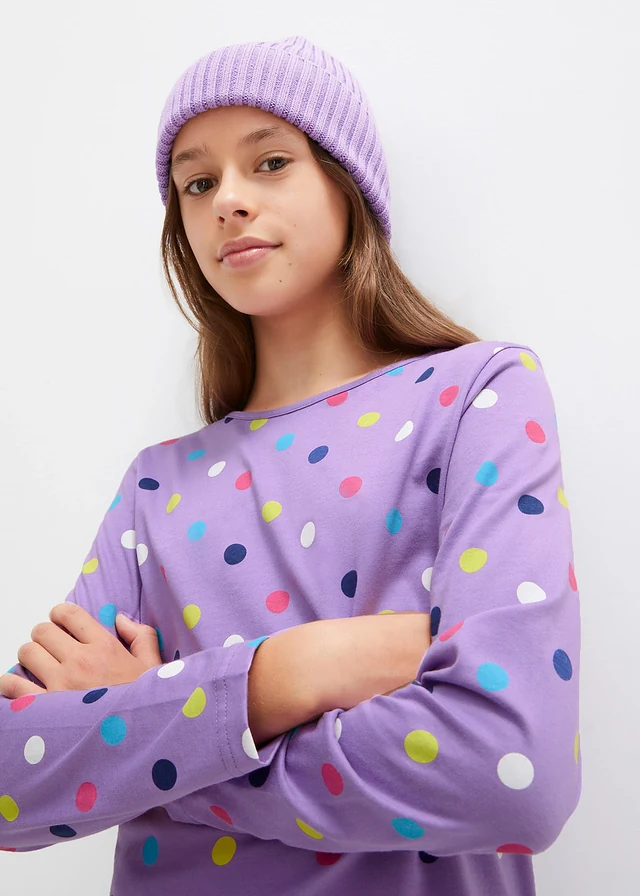 Lot de 3 T-shirts manches longues 100% coton • bleu nuit+mauve profond+écru • product-page.page-title-suffix