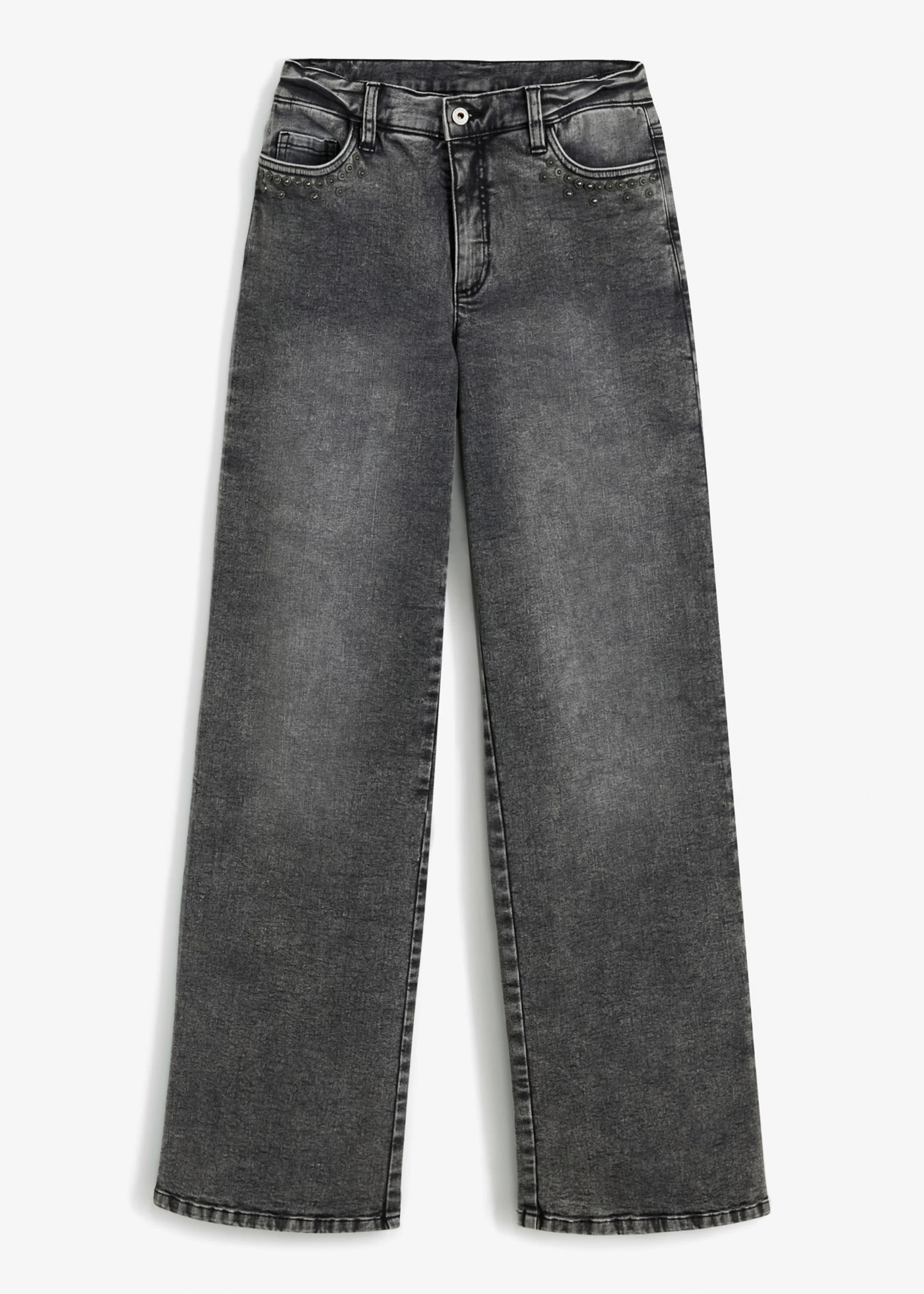 Marlene Dietrich jeans met studs • grey denim • bonprix online shop