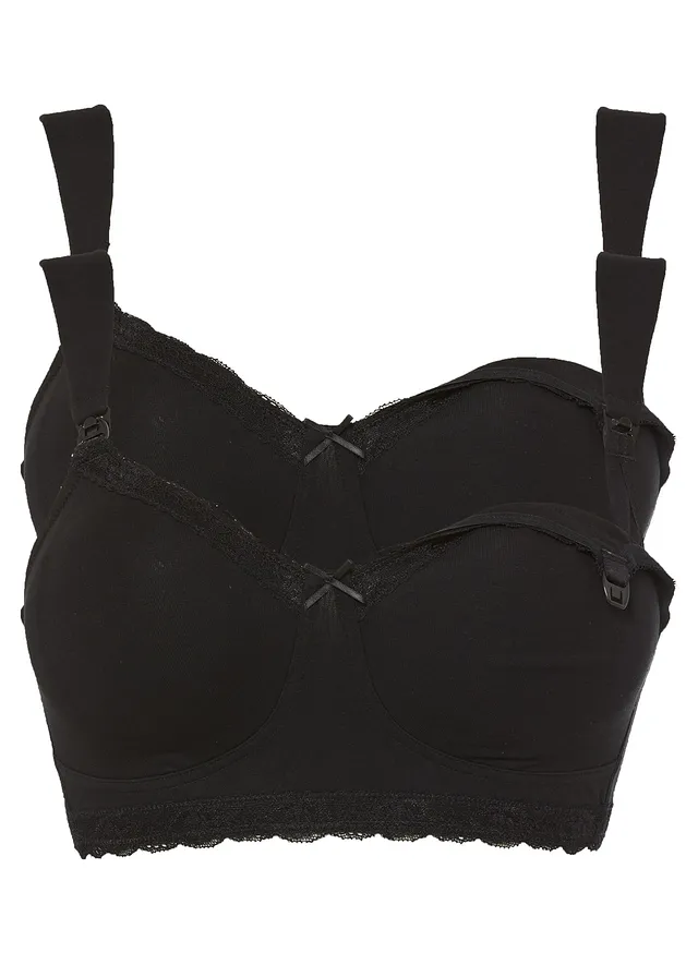 Sutien de alăptare, fără armătură, cu bumbac organic (2 buc.)