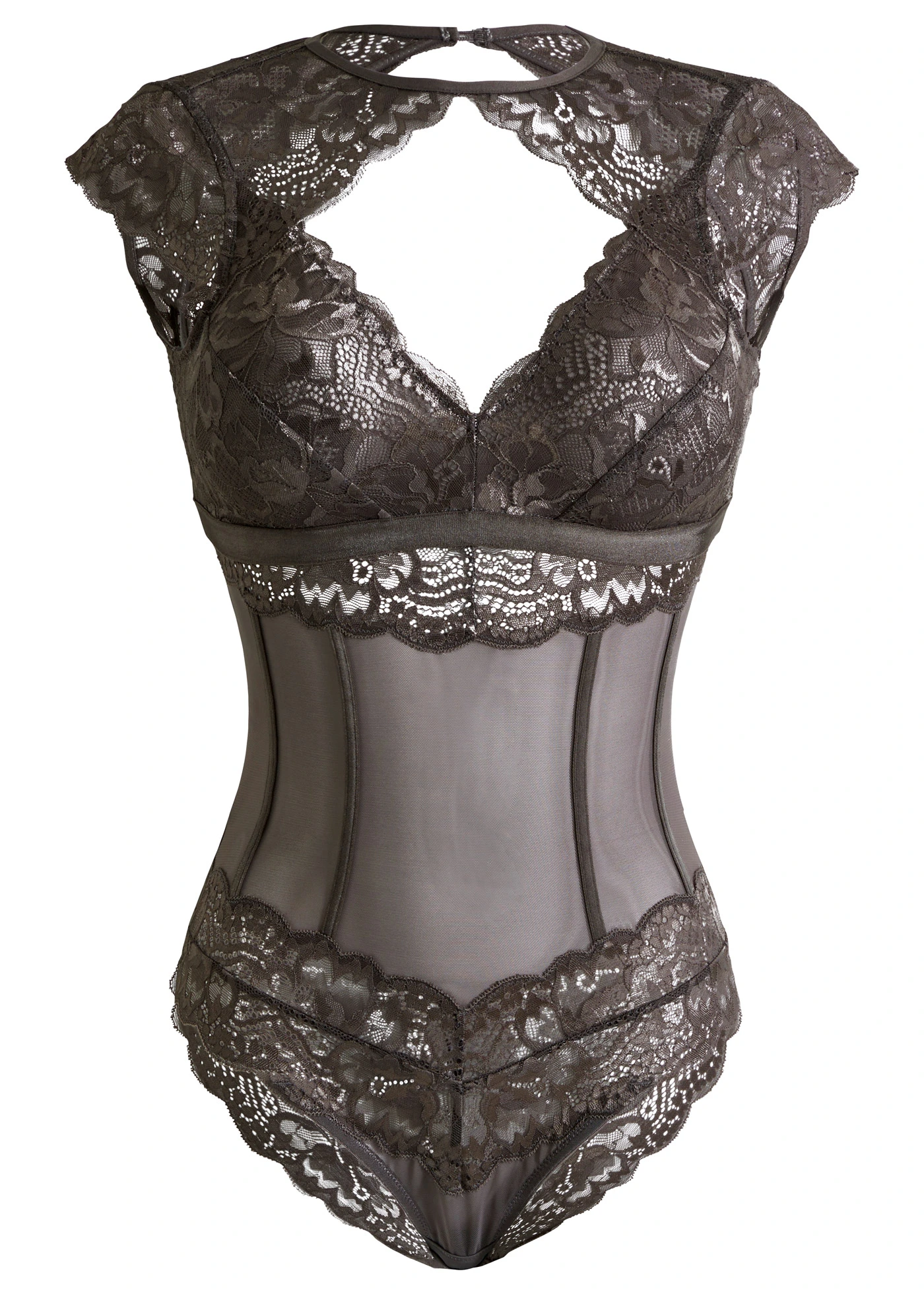 Body-string avec une dentelle délicate • gris ardoise • Boutique bonprix