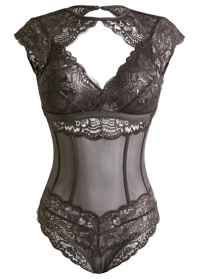Body-string avec une dentelle délicate • gris ardoise • Boutique bonprix