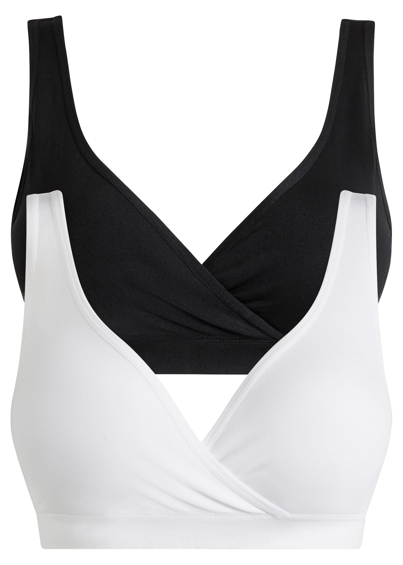 Lot de 2 brassières d’allaitement sans couture • noir/blanc • Boutique bonprix
