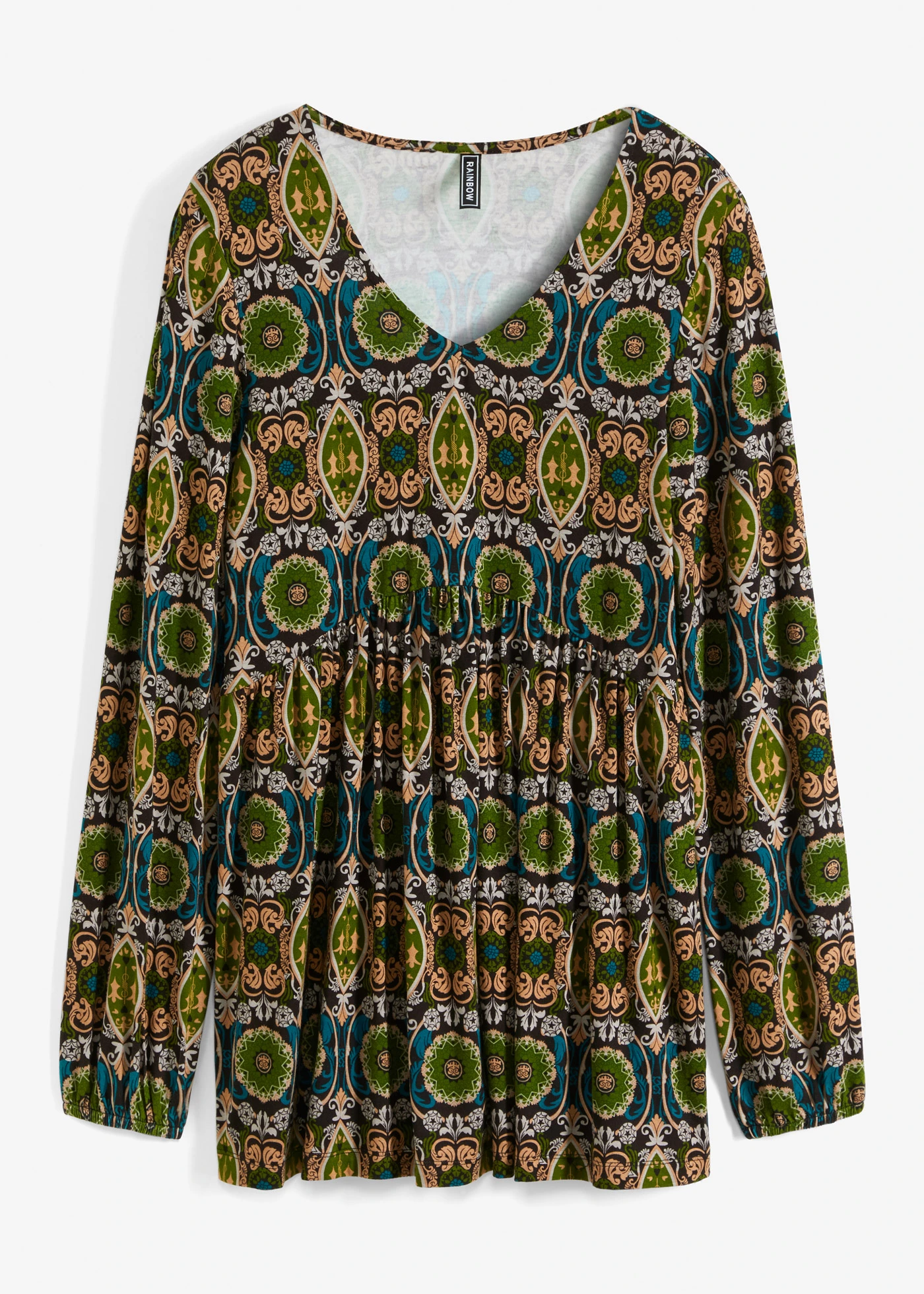 Tričková halenka • černá /velbloudí/ lesní zelená • bonprix obchod